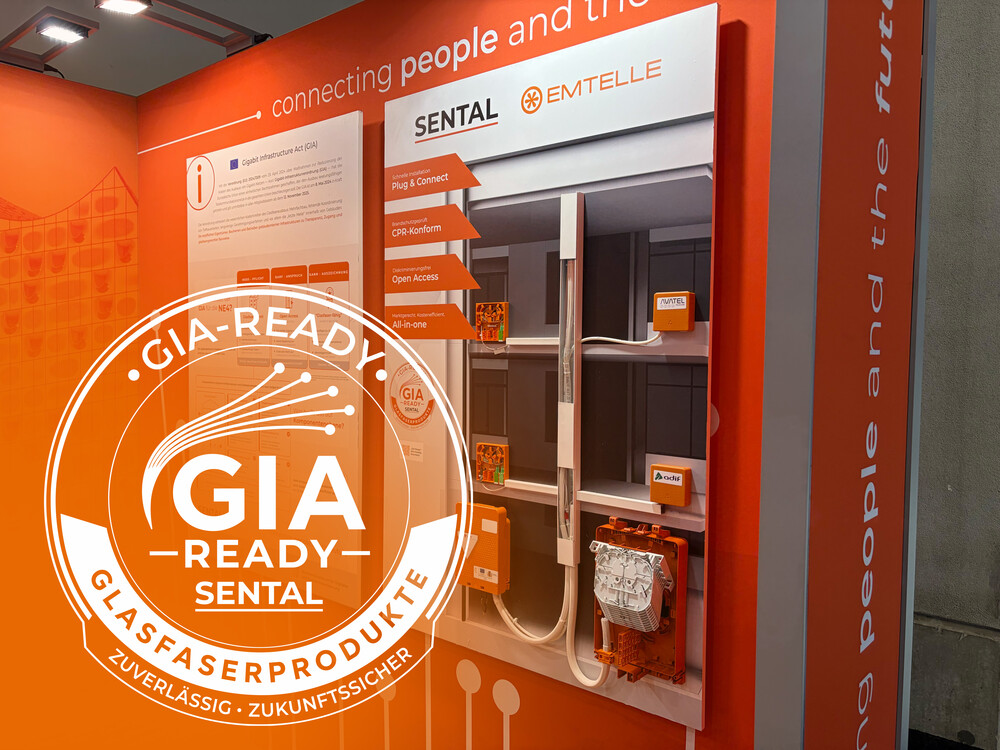 GIA-Ready Netzwerkebene 4 mit SENTAL auf der ANGA COM 2026 Abbildung von SENTAL-Musterwand "GIA-Ready"-NE4 auf der ANGA COM 26
